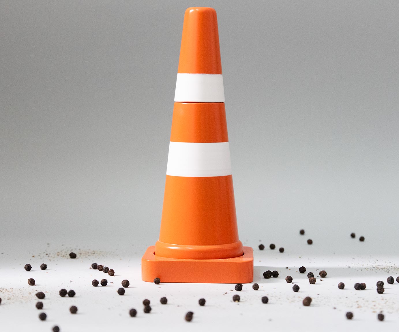 Traffic cone pepper mill